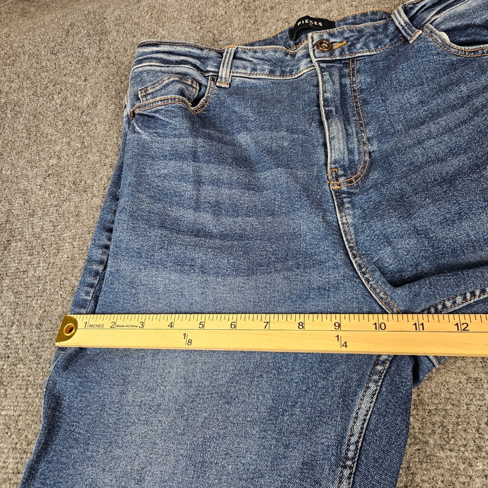PIECES Mom HW ANK JNS High Waisted Ankle Jeans Blue Medium Wash XL 17102087 - Picture 3 of 14